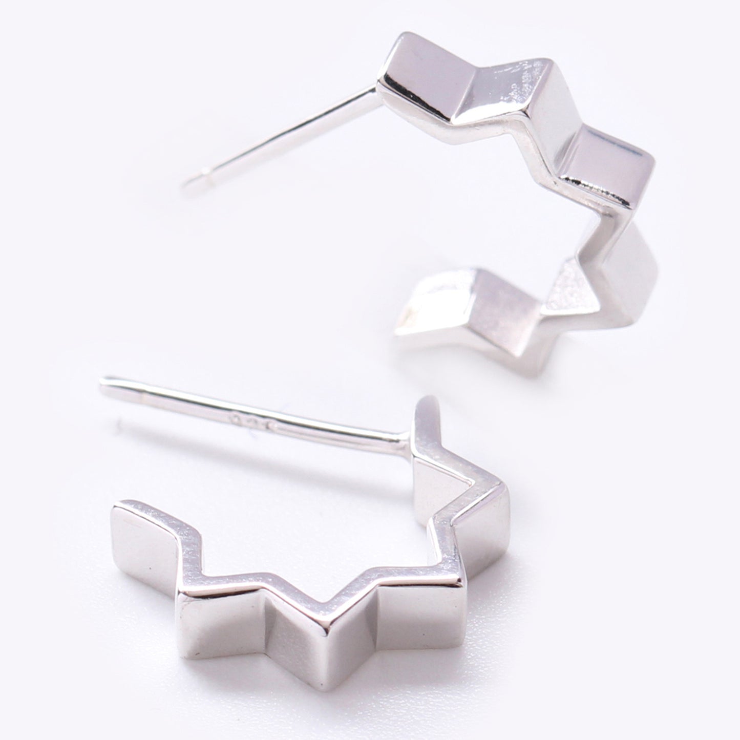 1 Pair Simple Style Star Plating Sterling Silver Ear Studs