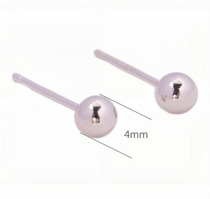 1 Pair Simple Style Solid Color Plating Sterling Silver Ear Studs