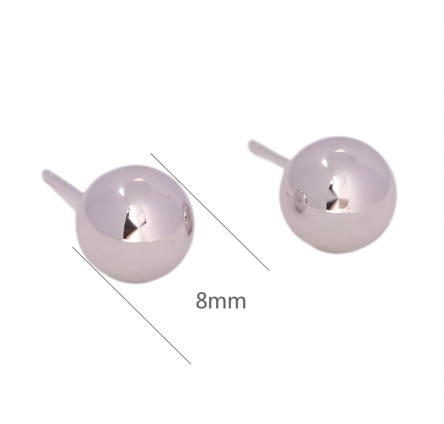 1 Pair Simple Style Solid Color Plating Sterling Silver Ear Studs