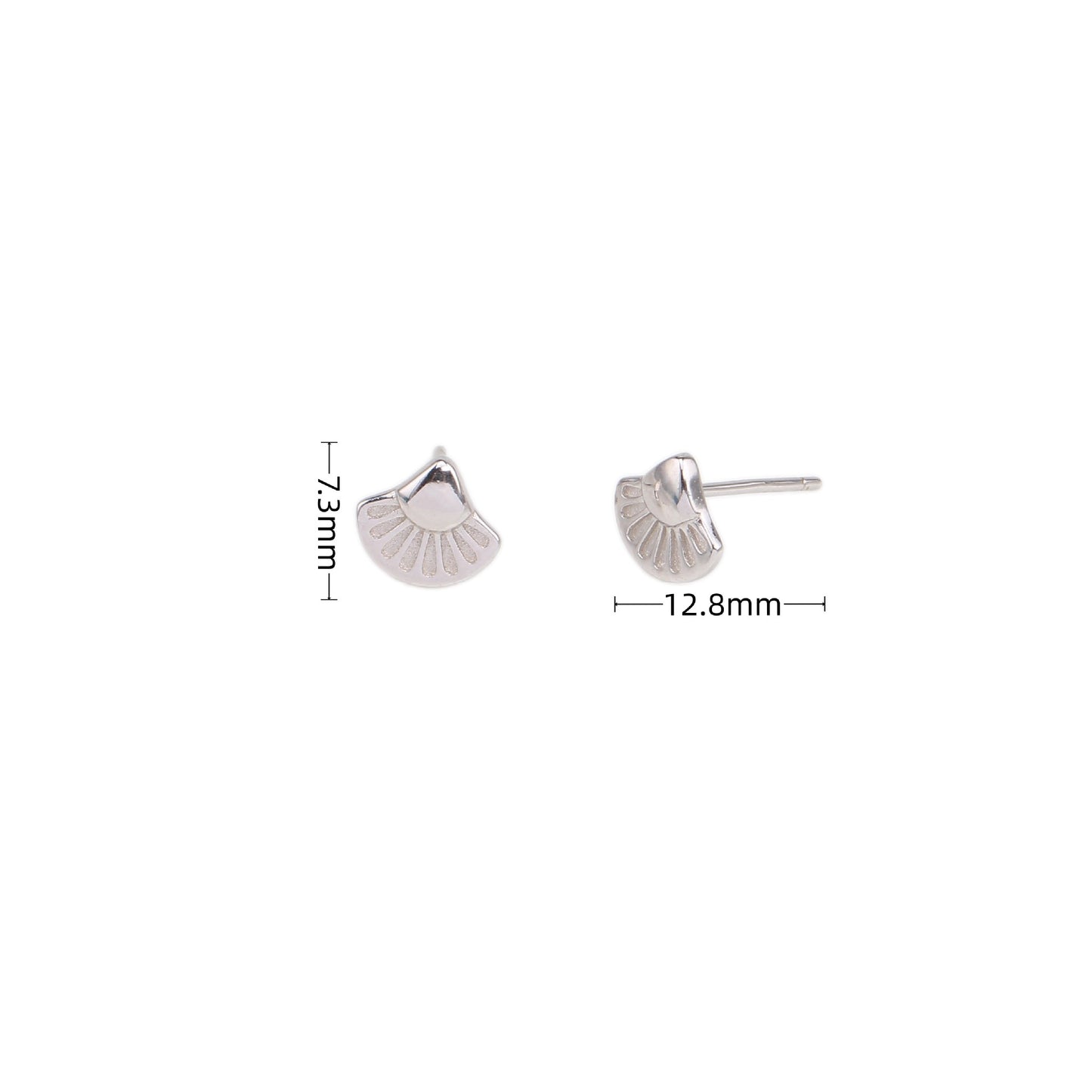 1 Pair Sweet Sector Plating Sterling Silver Ear Studs