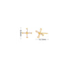 1 Pair Simple Style Streetwear Cross Plating Inlay Sterling Silver Zircon Ear Studs