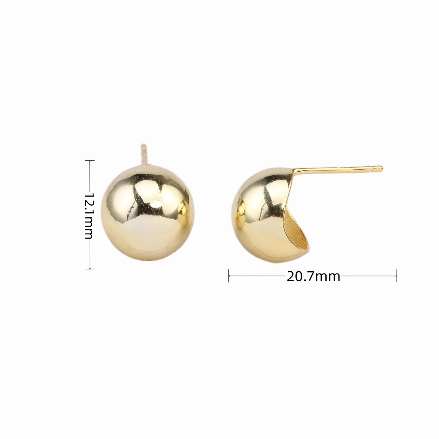 1 Pair Basic Modern Style Semicircle Plating Sterling Silver Ear Studs