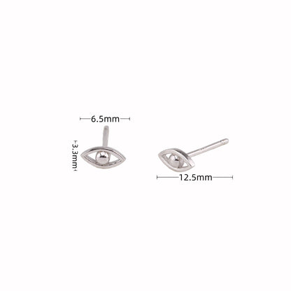 1 Pair Sweet Eye Plating Sterling Silver Ear Studs