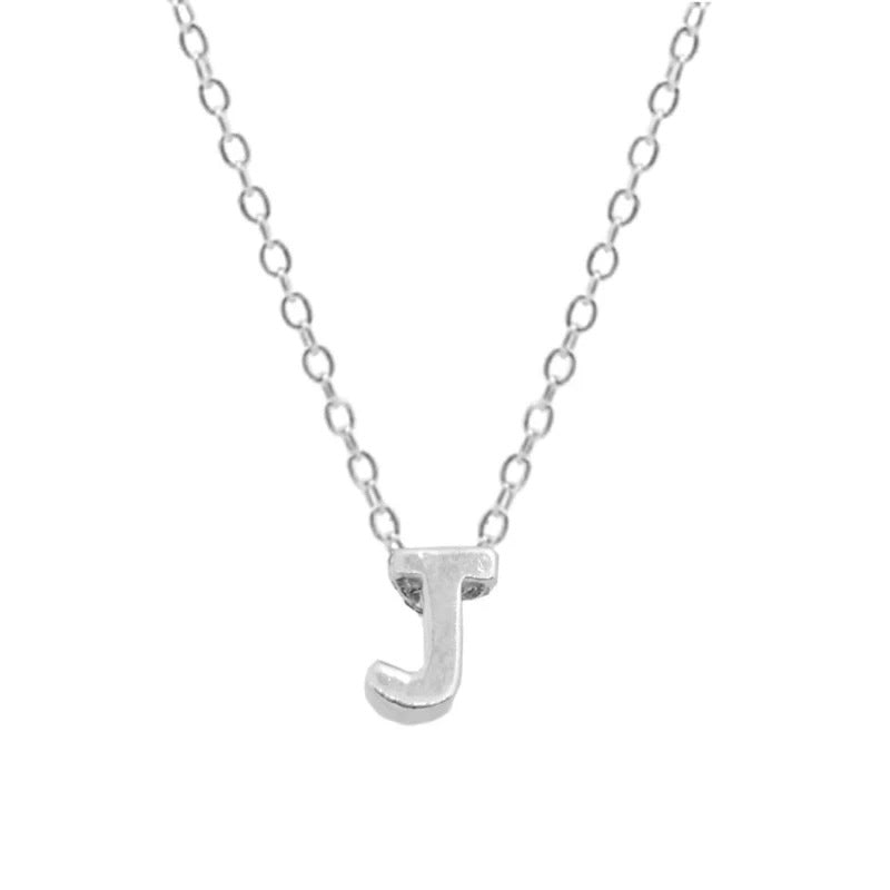 Elegant Letter Sterling Silver Pendant Necklace In Bulk