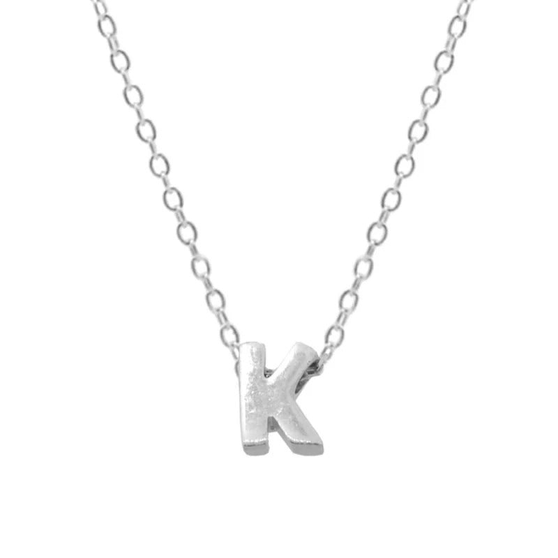 Elegant Letter Sterling Silver Pendant Necklace In Bulk