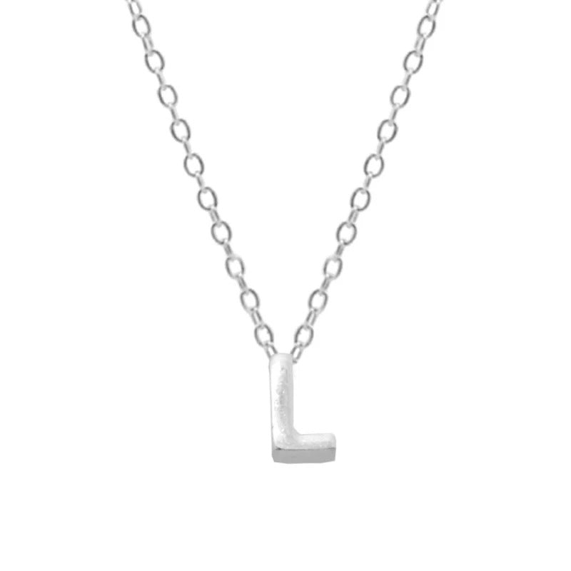 Elegant Letter Sterling Silver Pendant Necklace In Bulk