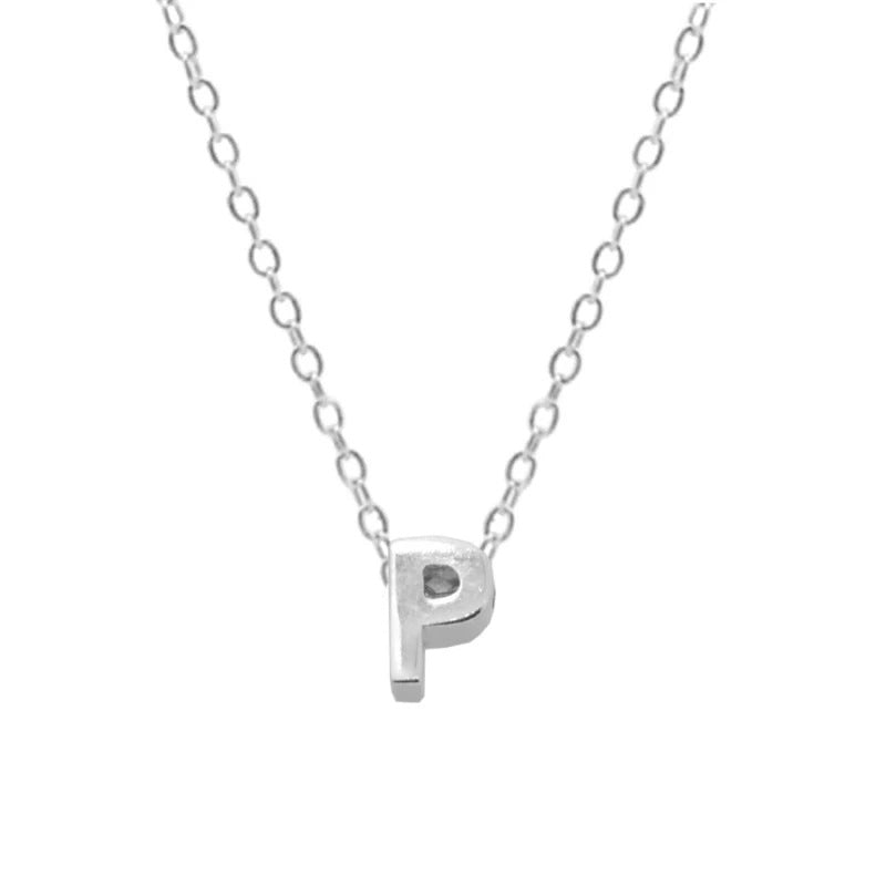 Elegant Letter Sterling Silver Pendant Necklace In Bulk