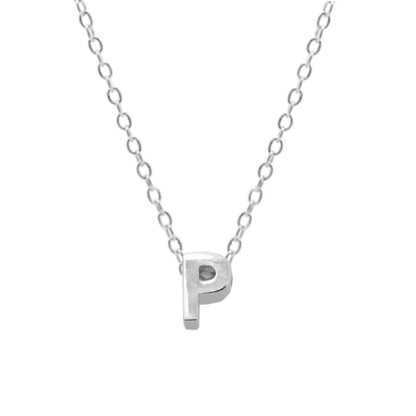 Elegant Letter Sterling Silver Pendant Necklace In Bulk