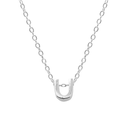 Elegant Letter Sterling Silver Pendant Necklace In Bulk