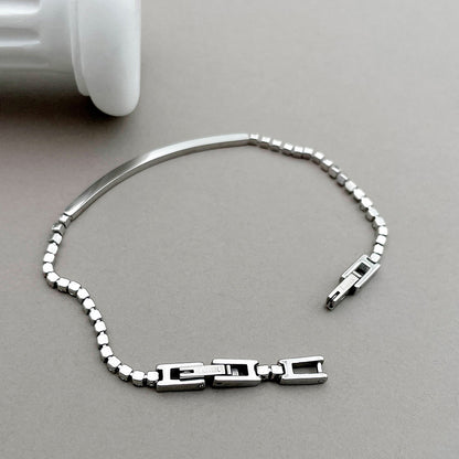 Casual Simple Style Square Stainless Steel Inlay Zircon Bracelets