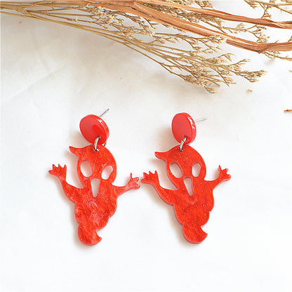 Wholesale Jewelry Retro Cartoon Arylic Stoving Varnish Drop Earrings