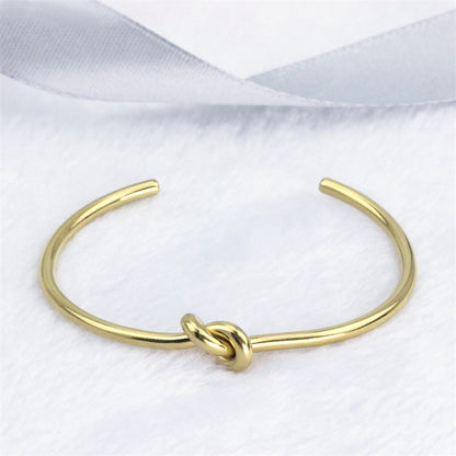 Simple Style Solid Color Stainless Steel Titanium Steel Polishing Plating Rose Gold Plated Gold Plated Bangle