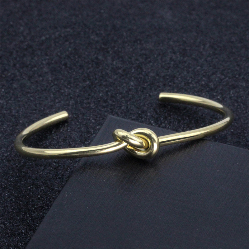 Simple Style Solid Color Stainless Steel Titanium Steel Polishing Plating Rose Gold Plated Gold Plated Bangle