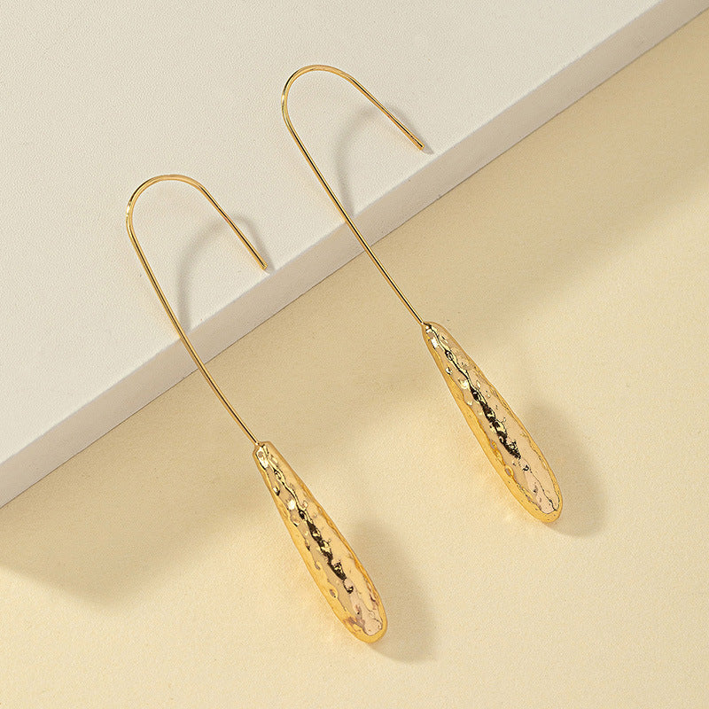 1 Pair Simple Style Commute Solid Color Plating Alloy Gold Plated Drop Earrings