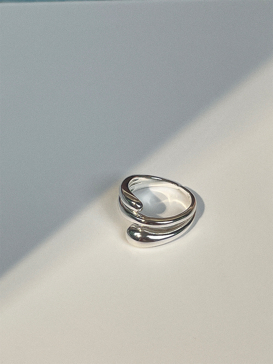 Basic Retro Solid Color Sterling Silver Open Rings In Bulk