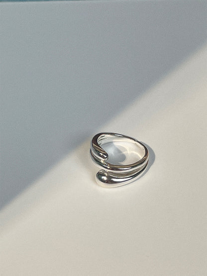 Basic Retro Solid Color Sterling Silver Open Rings In Bulk