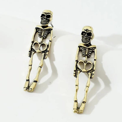 Wholesale Jewelry Funny Skull Alloy Plating Earrings