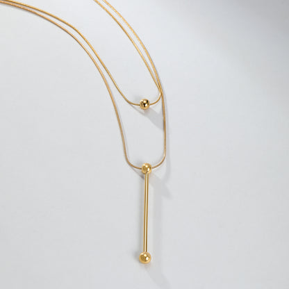 Elegant Modern Style Simple Style Solid Color Stainless Steel Plating 18k Gold Plated Layered Necklaces