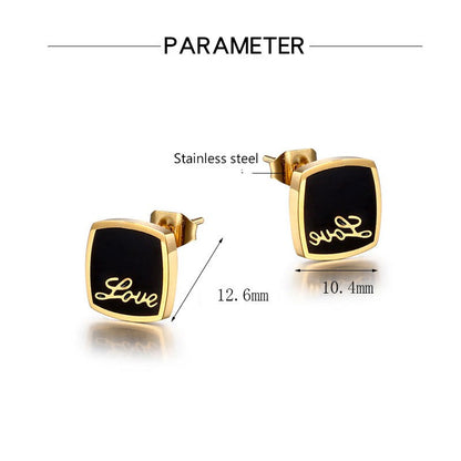 1 Piece Vintage Style Letter Plating Titanium Steel Ear Studs