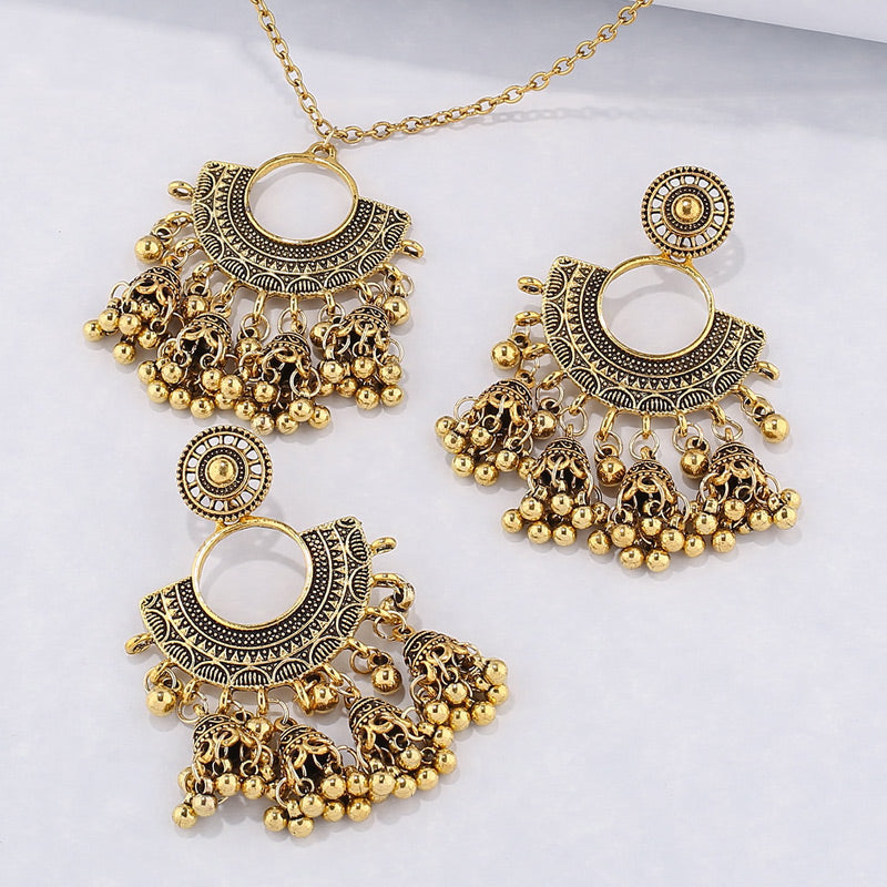 Vintage Style Solid Color Alloy Wholesale Earrings Necklace