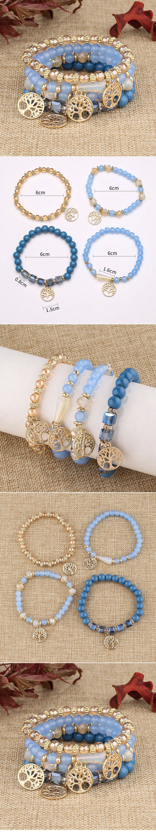 Vintage Style Round Glass Women's Bracelets