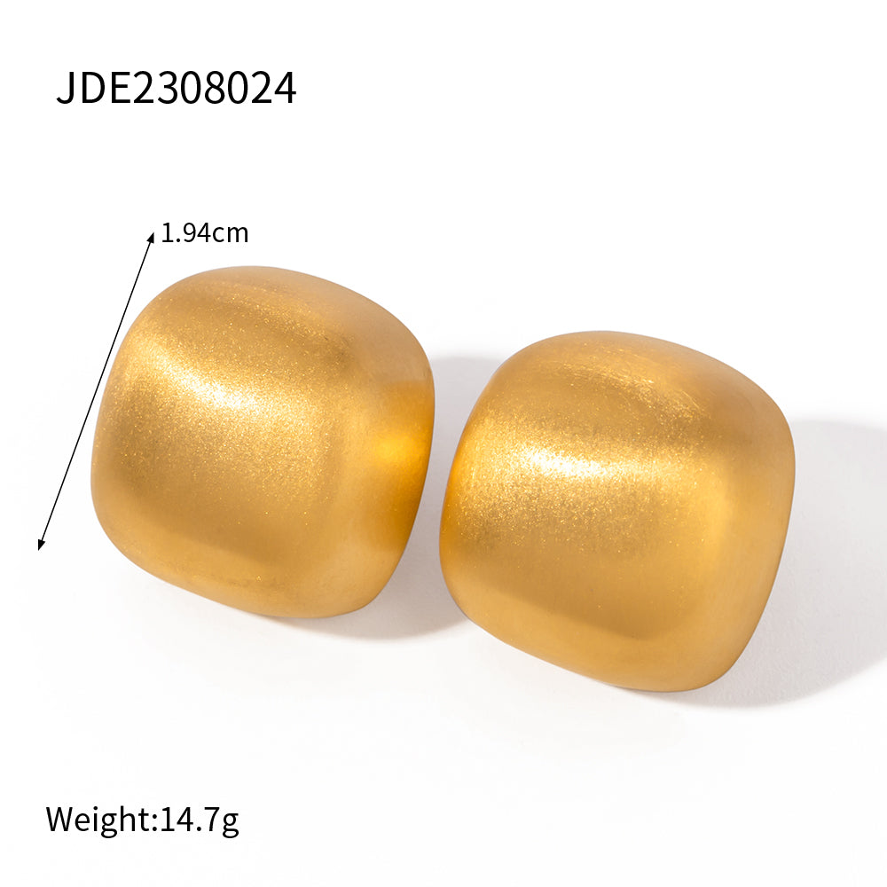 1 Pair Ig Style Simple Style Geometric Plating Stainless Steel 18k Gold Plated Ear Studs