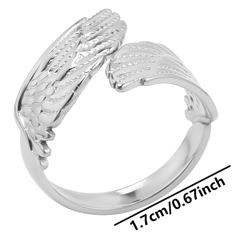 Casual Modern Style Wings 304 Stainless Steel Plating 18K Gold Plated Unisex Open Rings