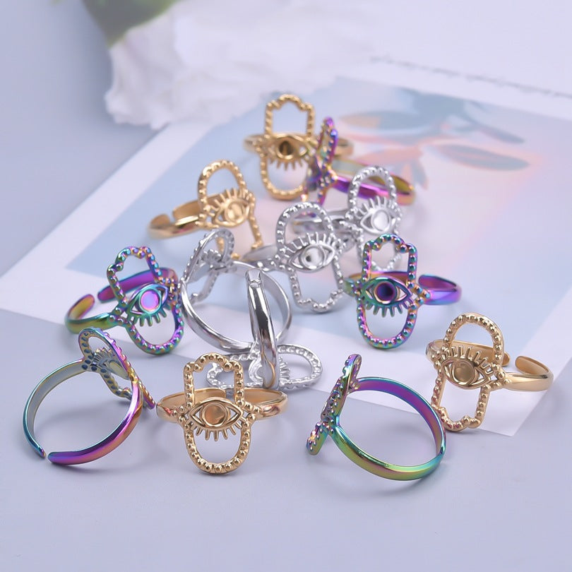 Wholesale Basic Modern Style Geometric Stainless Steel Plating Open Rings