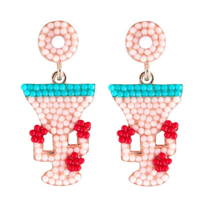 1 Pair Cute Exaggerated Sweet Cartoon Inlay Alloy Rhinestones Beads Drop Earrings