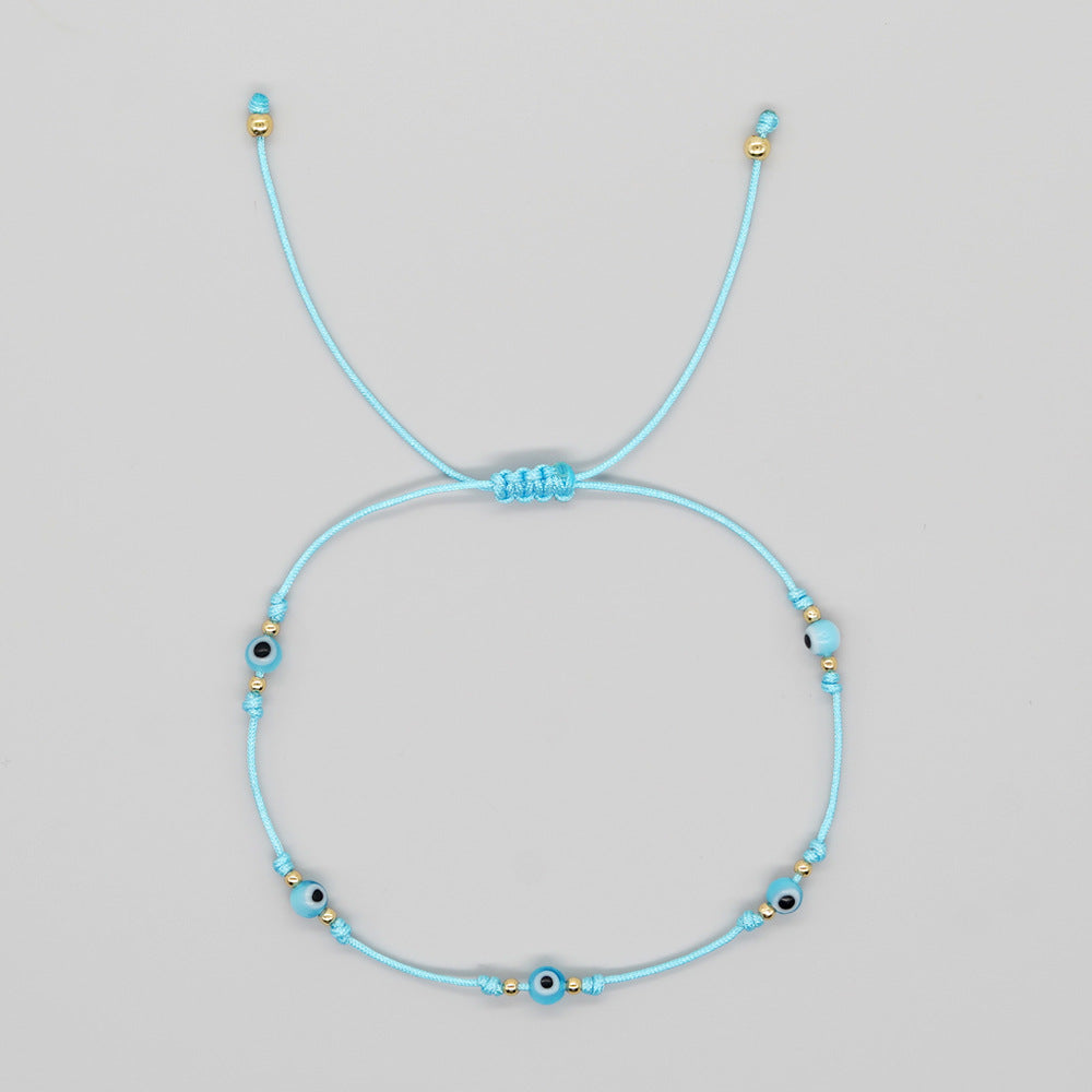 Simple Style Devil's Eye Glass Glass Braid Women's Bracelets