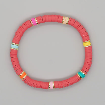 Simple Style Round Soft Clay Beaded Women's Bracelets