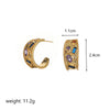 1 Pair Elegant Fashion C Shape Plating Inlay Copper Zircon 18k Gold Plated Ear Studs