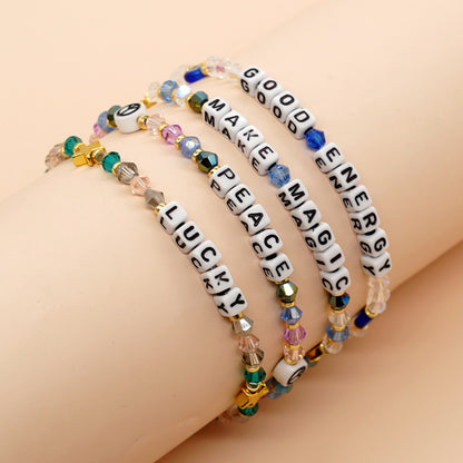 Bohemian Letter Artificial Crystal Wholesale Bracelets