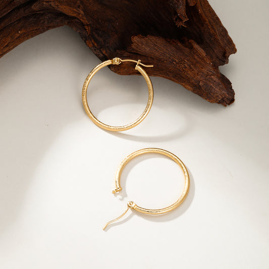 1 Pair Casual Vacation Simple Style Circle Plating Stainless Steel 18k Gold Plated White Gold Plated Hoop Earrings