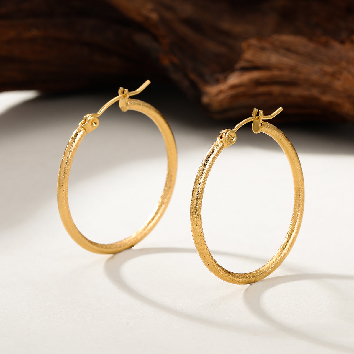 1 Pair Casual Vacation Simple Style Circle Plating Stainless Steel 18k Gold Plated White Gold Plated Hoop Earrings
