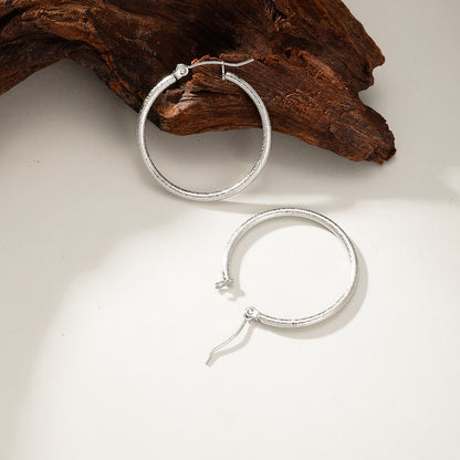 1 Pair Casual Vacation Simple Style Circle Plating Stainless Steel 18k Gold Plated White Gold Plated Hoop Earrings