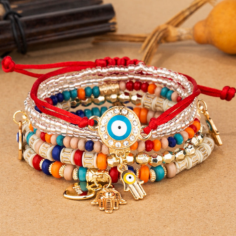 Casual Palm Eye Alloy Seed Bead Women's Bracelets