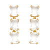 1 Pair Retro Simple Style Rectangle Plating Inlay Copper Zircon 18k Gold Plated Drop Earrings