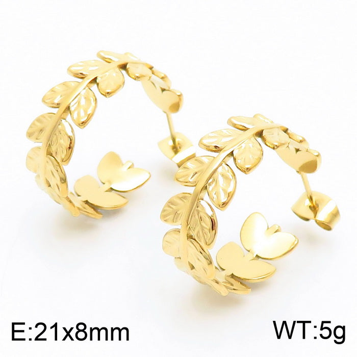 1 Pair Simple Style Solid Color Plating Titanium Steel 18k Gold Plated Ear Studs