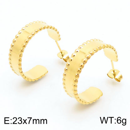 1 Pair Simple Style Solid Color Plating Titanium Steel 18k Gold Plated Ear Studs