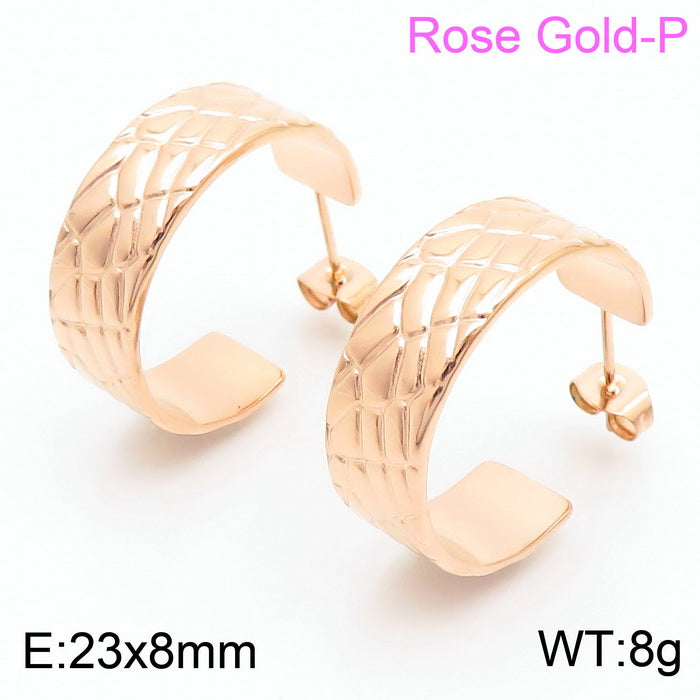 1 Pair Simple Style Solid Color Plating Titanium Steel 18k Gold Plated Ear Studs