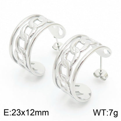 1 Pair Simple Style Solid Color Plating Titanium Steel 18k Gold Plated Ear Studs