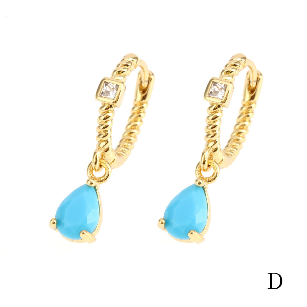 1 Pair Elegant Luxurious Streetwear Water Droplets Plating Inlay Copper Zircon 18k Gold Plated Drop Earrings