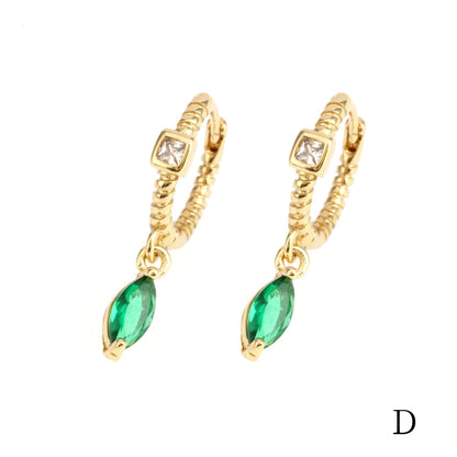 1 Pair Elegant Luxurious Streetwear Water Droplets Plating Inlay Copper Zircon 18k Gold Plated Drop Earrings