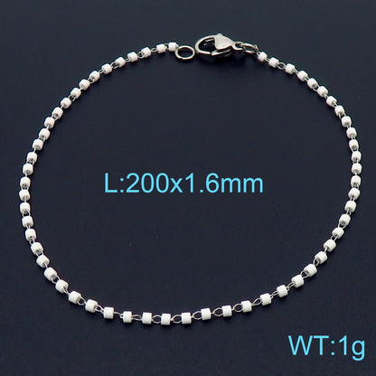 Elegant Round Stainless Steel Beaded 18k Gold Plated Bracelets