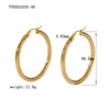 1 Pair Casual Modern Style Circle Plating Stainless Steel 18k Gold Plated Hoop Earrings