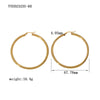 1 Pair Casual Modern Style Circle Plating Stainless Steel 18k Gold Plated Hoop Earrings