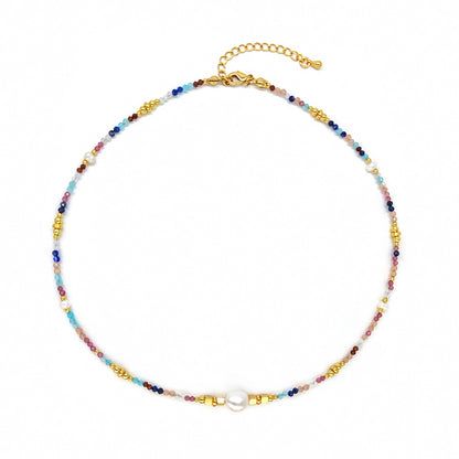 Modern Style Streetwear Geometric Natural Stone Glass Necklace