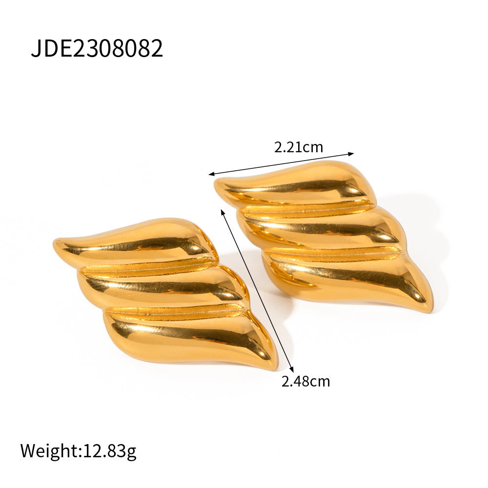 1 Pair Ig Style Simple Style Solid Color Plating Stainless Steel 18k Gold Plated Ear Studs