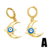 1 Pair Simple Style Devil's Eye Plating Inlay Copper Zircon 18k Gold Plated Drop Earrings